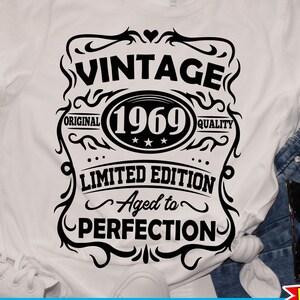 Vintage 1969 Svg, 53th birthday Aged to perfection svg, 53 years old birthday svg, Vintage birthday svg, Limited edition Svg Cricut Cut File