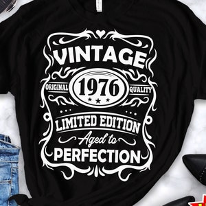 Vintage 1976 Svg, 46th birthday Aged to perfection svg, 46 years old birthday svg, Vintage birthday svg, Limited edition Svg Cricut Cut File