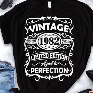 Vintage 1982 Svg, 40th birthday Aged to perfection svg, 40 years old birthday svg, Vintage birthday svg, Limited edition Svg Cricut Cut File