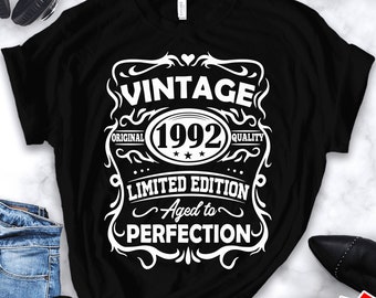 Vintage 1992 Svg, 30th birthday Aged to perfection svg, 30 years old birthday svg, Vintage birthday svg, Limited edition Svg Cricut Cut File