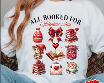 Gebucht für Valentinstag PNG, Lehrer Valentinstag Png, Valentinstag Kokette Png, Buchliebhaber-Shirt Design, Bücherwurm Png, XOXO Png, Buchliebe Png