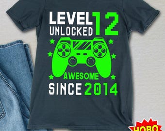 Level 12 Unlocked SVG, 12th Birthday Boy Gamer, 12 Years Old svg, Video Game svg Controller Gamepad Cricut Cut File Digital Download