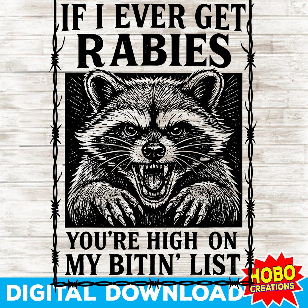 Rabid Raccoon PNG – Wild Angry Raccoon Digital Illustration for T ...