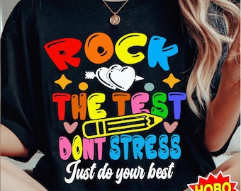 Rock the Test svg, Fai del tuo meglio svg, Giorno del test svg, Test svg, Insegnante svg, Lettere ondulate svg, Test svg, Scuola svg png file di taglio cricut