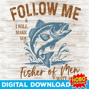 Vissers van mannen SVG PNG, retro christelijk sublimatieontwerp, vintage bijbelvers hoodie en T-shirt afbeelding, minimalistische christelijke vader, png