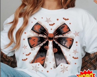 Halloween Bow PNG, Coquette Bow PNG, Coquette Halloween png, Spooky Vibes png, Trendy Halloween, Retro Halloween Shirt PNG Digital Download