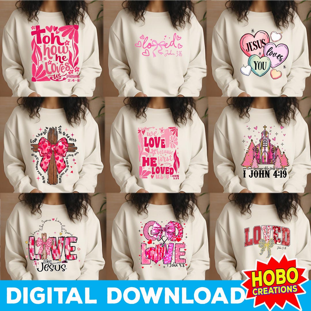 Christian Valentine PNG Bundle Pink Valentines Day Coquette Bow Png ...