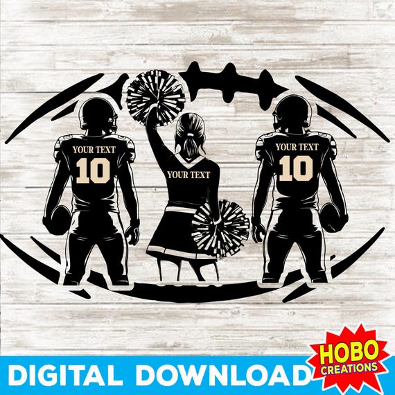 Cheerleader and Football Player svg, Cheer Svg, Football Svg, Cheer Dance Svg, Cheerleading svg, Football season svg Sublimation Design