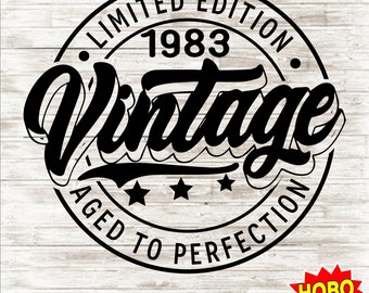 41th Birthday Gift, 41th Birthday Svg, Vintage 1983 Svg, 1983 Shirt Svg, 41th Birthday Decor svg png cricut Cut file, Digital download
