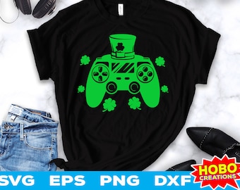 Video Game St Patricks Day svg Gamer Boys svg Game Controller svg, Shamrock Gamer svg, Patricks Day svg eps Cricut Cut file Digital Download