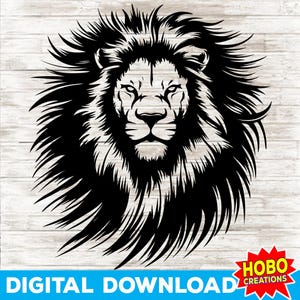 ライオンヘッド svg、ライオン svg、ライオンベクター、レオライオンデザイン svg png クリップアート シルエットヘッドライオン cricut カットファイルダウンロード
