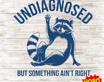 Undiagnosed But Something Ain’t Right SVG PNG, Funny Raccoon Meme, Sarcastic Trash Panda Design, Snarky Adult Humor Digital Download