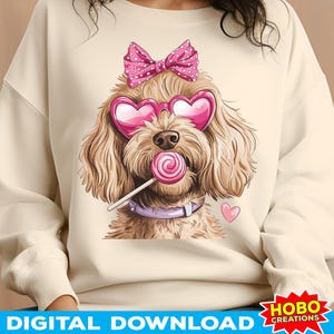 Goldendoodle Coquette PNG Coquette Valentinstag PNG Doodle Mom Coquette PNG Goldendoodle Sublimationshemd Liebe Png Coquette Valentinstag