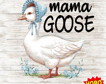 Mama Goose PNG, Coquette Vintage Mama Sublimation, Cute Aesthetic Mom Design, Instant Digital Download, Mother's Day PNG, Trendy Mom Clipart