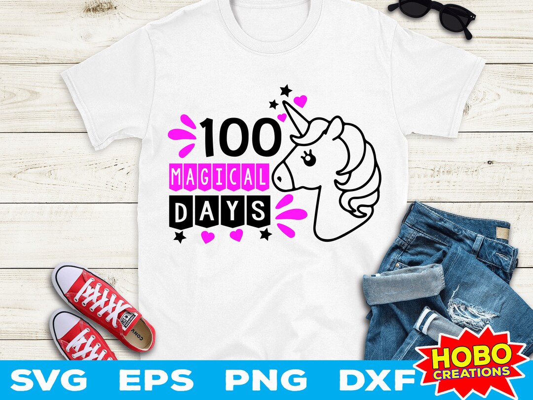 100 Magical Days of School Unicorn Svg, 100th Day of School Svg, 100 ...