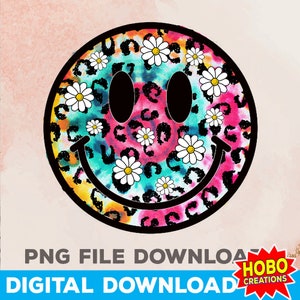 Distressed Smiley Face PNG, Daisy Smiley Face PNG, Smiley png, Retro Smiley Face png, Daisy png, Face Sublimation design, Trendy Smiley Face