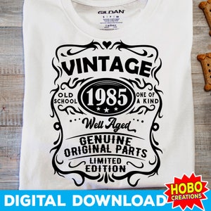 39º aniversário svg, 1985 svg, bem envelhecido 1985 svg, vintage 1985 aniversário svg, peças originais, edição limitada, aniversário svg png Arquivo cortado