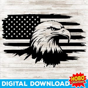 Eagle With American Flag Svg, American Flag Svg, Eagle Svg, Eagle Flag Svg, Eagle Shirt, USA Patriotic Svg Cut File Cricut, Silhouette