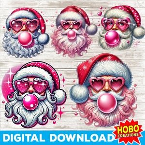Vintage Santa Bundle png,Christmas png,Christmas designs,Christmas sublimation,Trending png,Retro Holidays png,Pink Christmas,Girly Xmas png