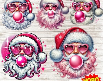Vintage Santa Bundle png,Christmas png,Christmas designs,Christmas sublimation,Trending png,Retro Holidays png,Pink Christmas,Girly Xmas png