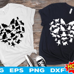 Heart Of cats svg, Cats SVG, Cat Heart, Kitten Heart, Kitten SVG, Cat Lover, Cat Heart Shape Cricut Cut file Téléchargement numérique
