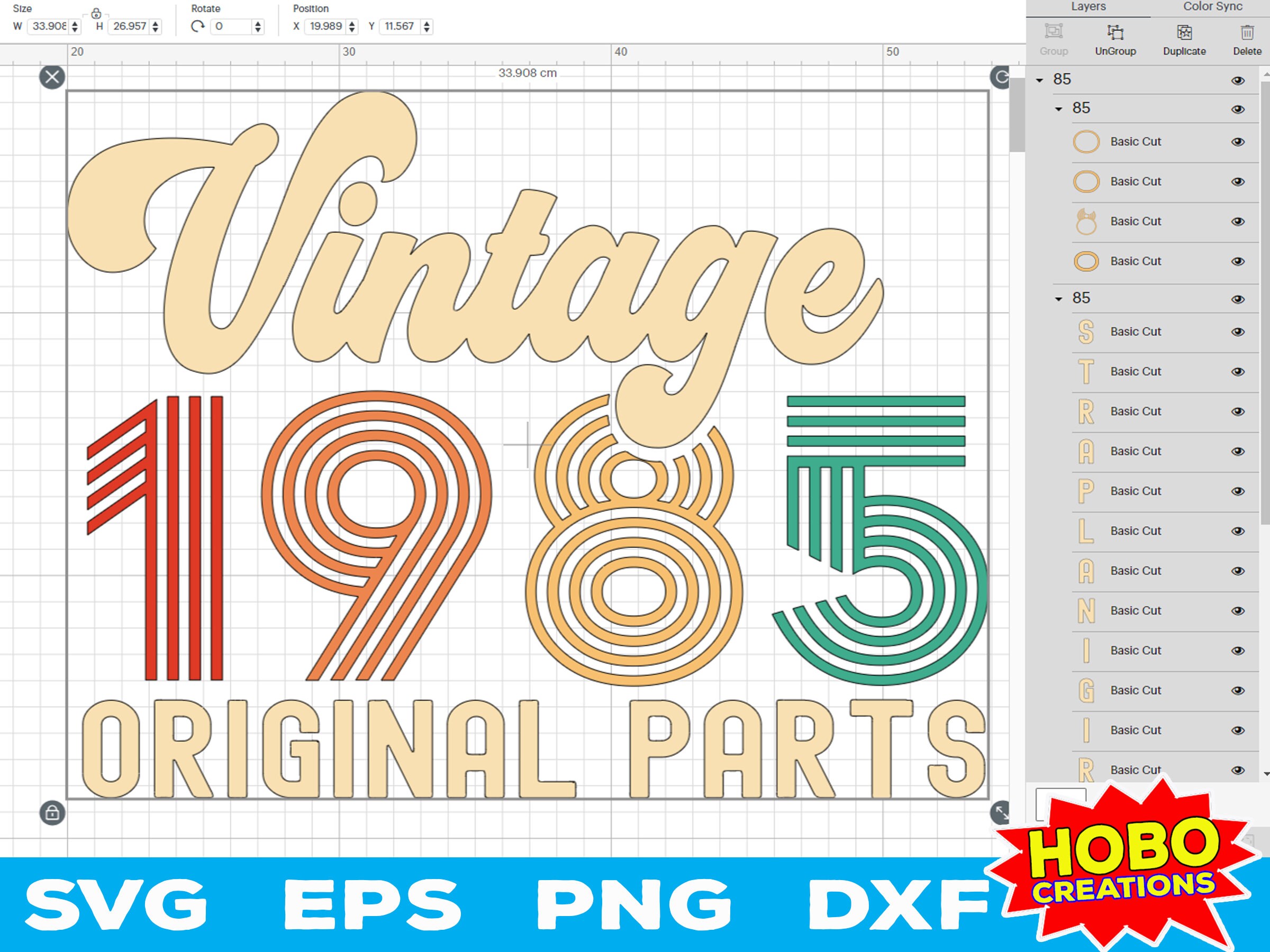 Vintage 1985 Original Parts Svg 37th Birthday Svg 37 Years Old