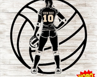 Volleyball Girl Player Svg , Volleyball mom svg, Customized Volleyball Player Svg, Volleyball team svg, Personalized Player Clipart Design
