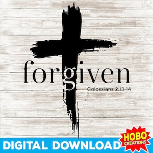 SVG pardonné, Jésus SVG, SVG croix, chrétien SVG png, homme de foi SVG, SVG religieux, Dieu SVG, verset biblique svg, svg biblique