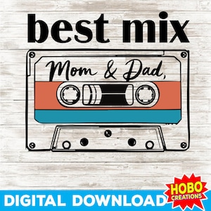 Bester Mix Mama und Papa SVG, lustiger Baby Body PNG, Baby Sprüche Clipart, süßes Baby Outfit Design, digitaler Download für Cricut und Sublimation