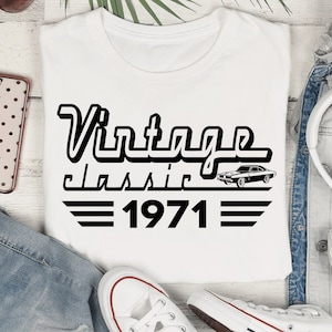 Vintage klassische 1971 SVG, 53. Geburtstag svg, Vintage Geburtstags-Vati-Svg, Opa 53