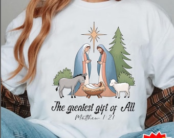 Christmas Manger Nativity Scene png, Coquette Jesus Christmas Png,Faithpng, Baby Jesus Png, Christian Christmas Png Greatest Gift of All png