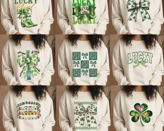 St Patrick's Day Bundle PNG, Coquette St Patty's Day png, Lucky Shamrock PNG, St Patricks Coquette Png, Lucky Charm Png, Retro Irish Png