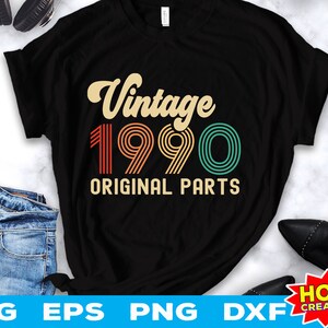 Vintage 1990 Originele onderdelen svg 32e verjaardag svg 32 jaar oude verjaardag svg Vintage verjaardag svg 32 verjaardagsfeest svg Cricut Cut File