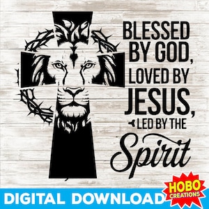 Von Gott gesegnet SVG, geliebt von Jesus SVG Kreuz SVG, Christliche SVG Png, Mann des Glaubens SVG, Religiöse SVG, Gott SVG, Schrift Bibel Vers svg