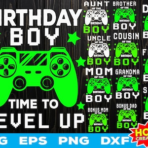 Geburtstagskind Familie svg, Passende Familie Geburtstag svg, Gamer Geburtstag svg, Bundle Familie Geburtstagskind svg Cricut Cut Datei Digitaler Download