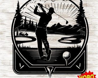 Golf SVG PNG Digital Download, Golfer Silhouette Vector, Golf Ball Clipart, Golf Club Logo, Golfing Design for Cricut, Instant Download