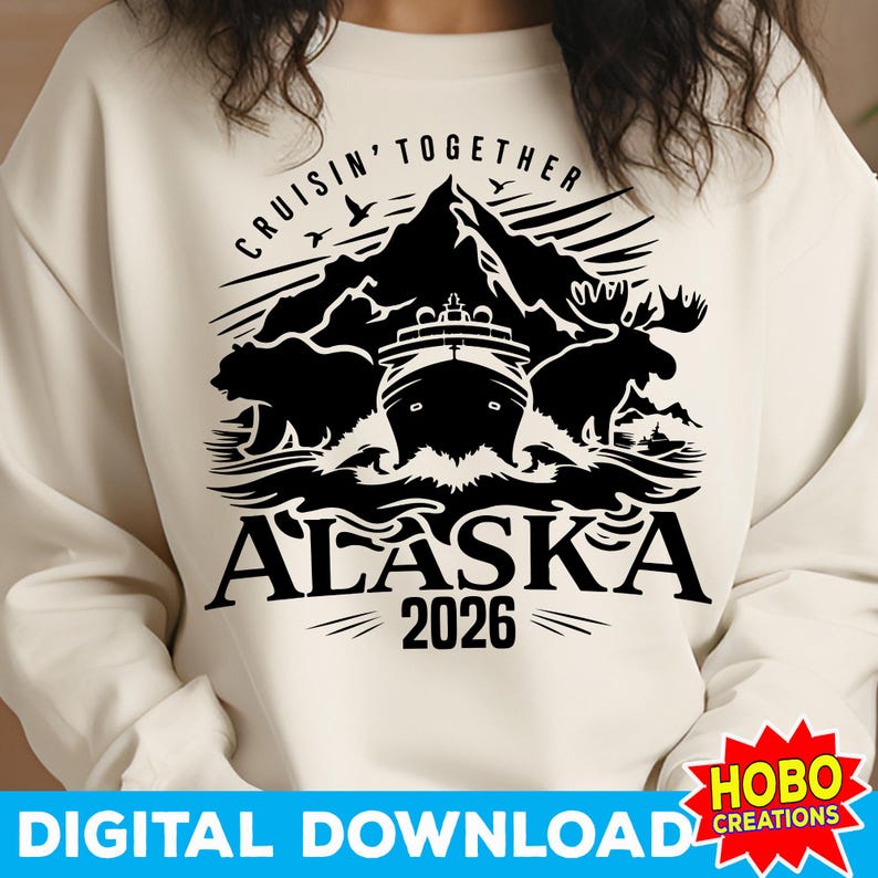 Alaska Cruise 2026 SVG, Cruising Together Alaska SVG, Summer Vacation png, Family Vacation shirts, Family cruise shirts, digital download image 2