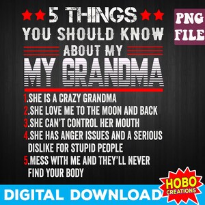 5 Dinge, die Sie über meine Oma png wissen sollten, Oma png Sublimationsdesign, digitaler Download