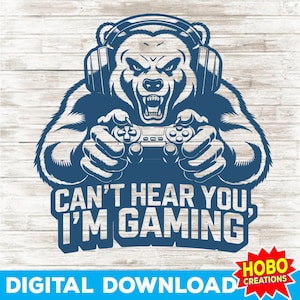 I Can't Hear You I'm Gaming SVG PNG, grappig citaat gamer gesneden bestand, videogame SVG voor Cricut & Silhouette, gaming sublimatie digitale download