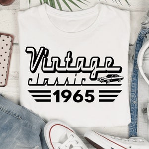 Vintage classique 1965 SVG, 59e anniversaire svg, svg anniversaire papa vintage, grand-père 59e anniversaire svg, 59 ans svg png Cricut coupe fichier