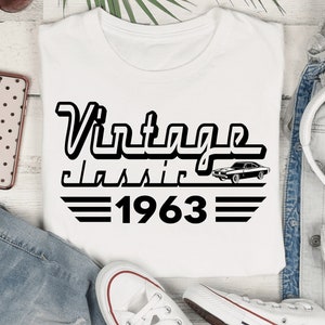 Vintage klassische 1963 SVG, 61. Geburtstag svg, Vintage Geburtstags-Vati-Svg, Opa 61
