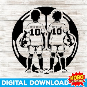 2 Fußball-Player-Svg, Sport-Svg, Fußball-Svg, kundengebundener Fußball-Player-Svg, Fußballteams-Svg, personalisierter Fußball-Player-Svg Clipart-Design