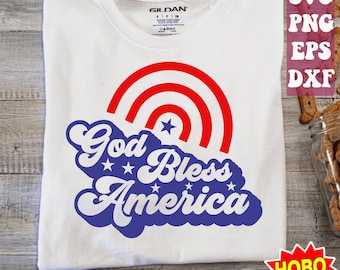 God Bless America svg, Patriotic svg, 4th of July svg, Independence Day, American svg png Cricut Cut file Digital download