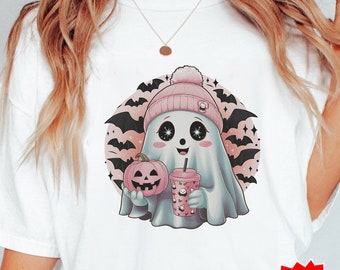 Cute ghost png, Halloween png, coffee png, bougie png, bougie ghost, happy halloween png, spooky, Trending png, PNG Sublimation Design