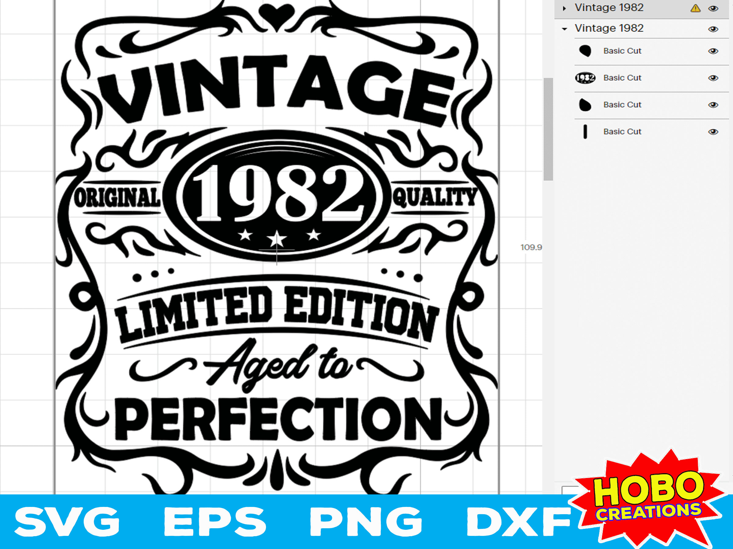 Vintage 1982 Svg, 40th Birthday Aged to Perfection Svg, 40 Years Old ...