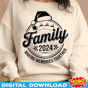 Familie kerst 2024 SVG, bijpassende familie kerst svg, kerstshirt 2024 SVG, familie kerstshirt svg png cricut, digitale snijbestanden