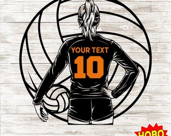 Volleyball Girl Player Svg , Volleyball mom svg, Customized Volleyball Player Svg, Volleyball team svg, Personalized Player Clipart Design
