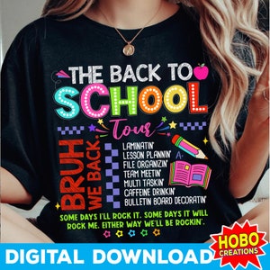 Teacher PNG, back to school tour png, Bruh we back png, Back to school png, Sublimation Teacher Png, School png, Retro teacher png