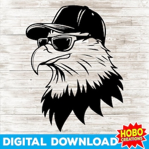 Bald Eagle Trucker Hat svg Eagle Vector ,Eagle Design Svg png Clipart Silhouette cricut cut file digital download