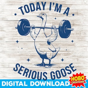 I'm A Serious Goose Today SVG png, grappige sarcastische gans sublimatie, vintage gans shirtontwerp, Silly Goose meme, workout sportschool SVG trendy
